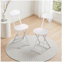 Living and Home 2Pcs Portable Foldable Dining Chairs in White