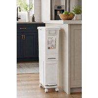 ExtraStar 32L Multi Compartment Tall Kitchen Recycling Rubbish Bin in White