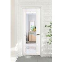 Living and Home 37cm W x 147cm H White Frame Over the Door Full Length Mirror | Size: 37 cm W x 147 cm H