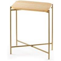 CALICOSY Rectangular Side Table With Metal Legs, 56 Cm High - JAMIE in Gold