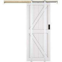 Vente-unique Sliding Door With Pocket Door System In Wood & MDF - White - H205 X