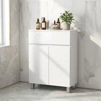 STILVORA Bathroom Cabinet with Drawer & Cupboard White