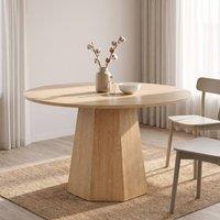 STILVORA Round Dining Table for 4-6 with Oak Finish in Light Oak