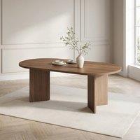 STILVORA Walnut Dining Table for 6-8 with Double Pedestal Base in Brown