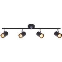 Netlighting Arezzo Ceiling Spotlight Bar 4 Light Matt Black Paint