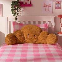 OHS Claude the Croissant Cuddle Cushion Novelty Reading Pillow in Brown