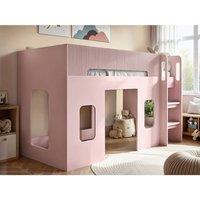 Flair Lino Playhouse Mid Sleeper Bed in Pink | Size: Single