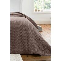 Bianca 'Attica Velvet' Embroidered Bedspread in Chocolate