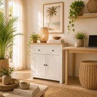 Wyld Haus Viso Cream White Sideboard with Drawer & Adjustable Shelf