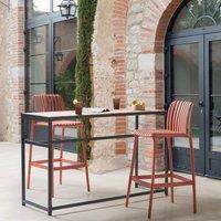 Wyld and Coco Light Red Armless Dining and Bar Chairs Set of 2 with Detachable Base