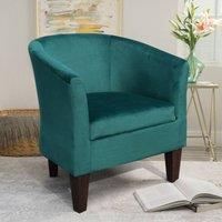 Comfy Living Ltd Brushed Velvet Tub Chair in Green