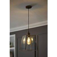 ValueLights Susie Glass Lantern Lamp Shade Single Drop Ceiling Pendant Light in Bronze