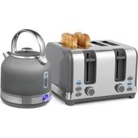 HOMCOM 1.7L 3000W Fast Boil Electric Kettle & 4 Slice Toaster Set, Grey