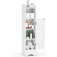 Gymax Bathroom Corner Cabinet Floor Standing Toilet Paper Holder Organizer in White