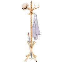 SPETLEK Coat Rack Standing Coat Rack Entryway Wooden Coat Tree Stand Beige