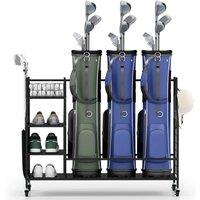 VOGREX 3 Golf Bag Organizer Stand Locking Wheels Black