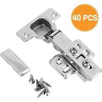 NESTLUNE 40*Hinges METAL FULL OVERLAY 35mm SOFT CLOSE HINGES in Silver | Size: 1000mm x 400mm
