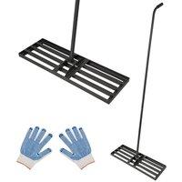 FLAVORA Lawn Leveling Rake 30x10 Level Lawn Tool in Black | Size: 100g