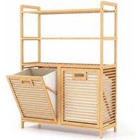 Kelvenix Bamboo Double Tilt Out Laundry Hamper Bamboo Double Tilt Out in Natural | Size: 100 cm x 15 cm