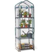 NESTLUNE 4 Tier Mini Greenhouse Portable PVC Cover in Black | Size: 100 cm x 15 cm