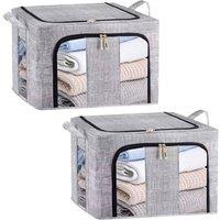 PAWNORA 66L Storage Box for Clothes 2pcs in Grey