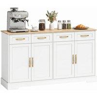 PAWNORA Sideboard with 4 Drawers in White