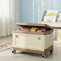 KORVIXA Creamy - S Plastic Large Folding Toy Clothing Storage Box in Cream | Size: 100 cm x 100 cm