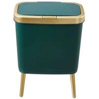 KORVIXA Green & Golden Trash Can Narrow Garbage Bin | Size: 100 cm x 100 cm