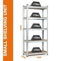 EONLION Galvanised 5 TIER GARAGE SHELVES SHELVING UNIT RACKING in Silver | Size: 1000mm 3000mm