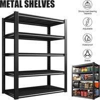 EONLION 5 Tier Boltless Garage Storage Shelving Steel Racking in Black | Size: 1000mm 2000mm