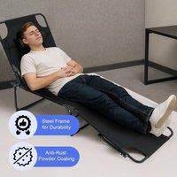 EONLION Portable Folding Camping Bed lounger Army in Black