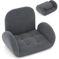 Havendro Adults Folding Lazy Floor Game Sofa With Armrests in Grey