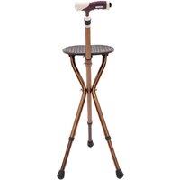 Kelvenix Folding Walking Cane With Seat Folding Cane in Bronze