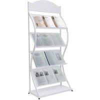 Kelvenix 4-Tier Newspaper Display Rack in White