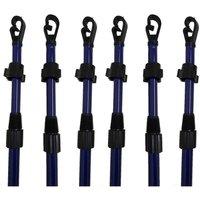 FLAVORA 6pcs Clothes Washing Line Adjustable Extending Pole in Blue | Size: 0.6m2