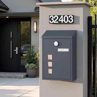 The Bazaarist Wall Mounted Letterbox with Window Nameplate Lock, Grey