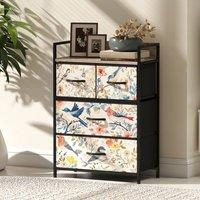 STILVORA Chest of Drawers 4 Drawer with wooden structure Multicolour in White