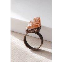Mia Gioielli Women's Rough Cut Citrine Gemstone Ring in Amber