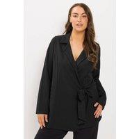 Yours Women's Tie Front Detail Blazer in Black | Size: 28