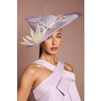 Coast Women's Lisa Tan Flower Detail Fascinator With Curved Edge in Lilac