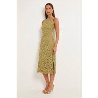 Wallis Women's Lace Satin Strap Pencil Dress in Olive | Size: 14