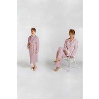 Lazy Linen Women's Pure Washed Linen Pyjama & Bathrobe in Pink | Size: Large