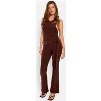 Public Desire Women's Tie Back Belted Jumpsuit Chocolate | Size: 6