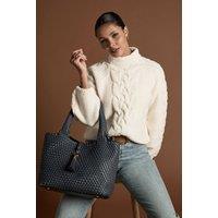 Luella Grey Women's 'Saskia' Woven Tote in Blue