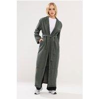PixieGirl Women's Petite Longline Trench Coat in Dark Grey | Size: 14