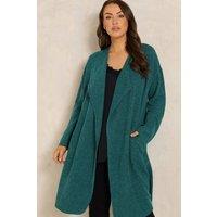 Evans Women's Waterfall Cardigan in Teal | Size: 26-28