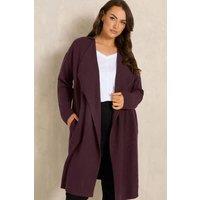 Evans Women's Waterfall Cardigan in Dark Red | Size: 26-28