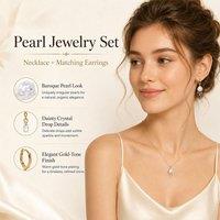 Lovii Women's 18K Gold Plated Baroque Pearl Jellyfish Jewelry Set