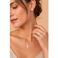 Lovii Women's S925 Sterling Silver Gold Plated Gardenia Jewelry Set