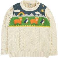 Frugi Clyde Cable Knit Jumper in Natural | Size: 6-9 m